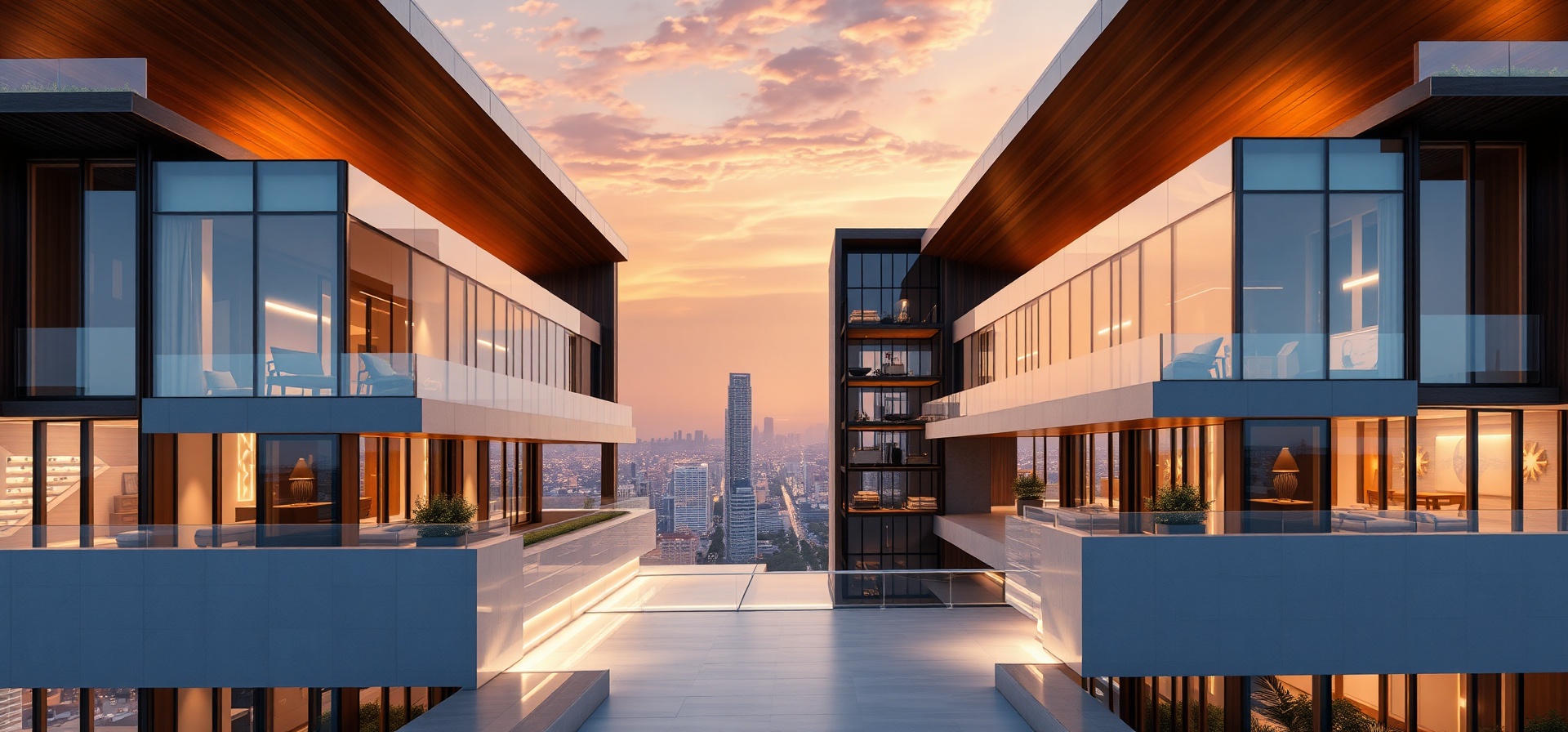 Premium luxury residential development and skyline
