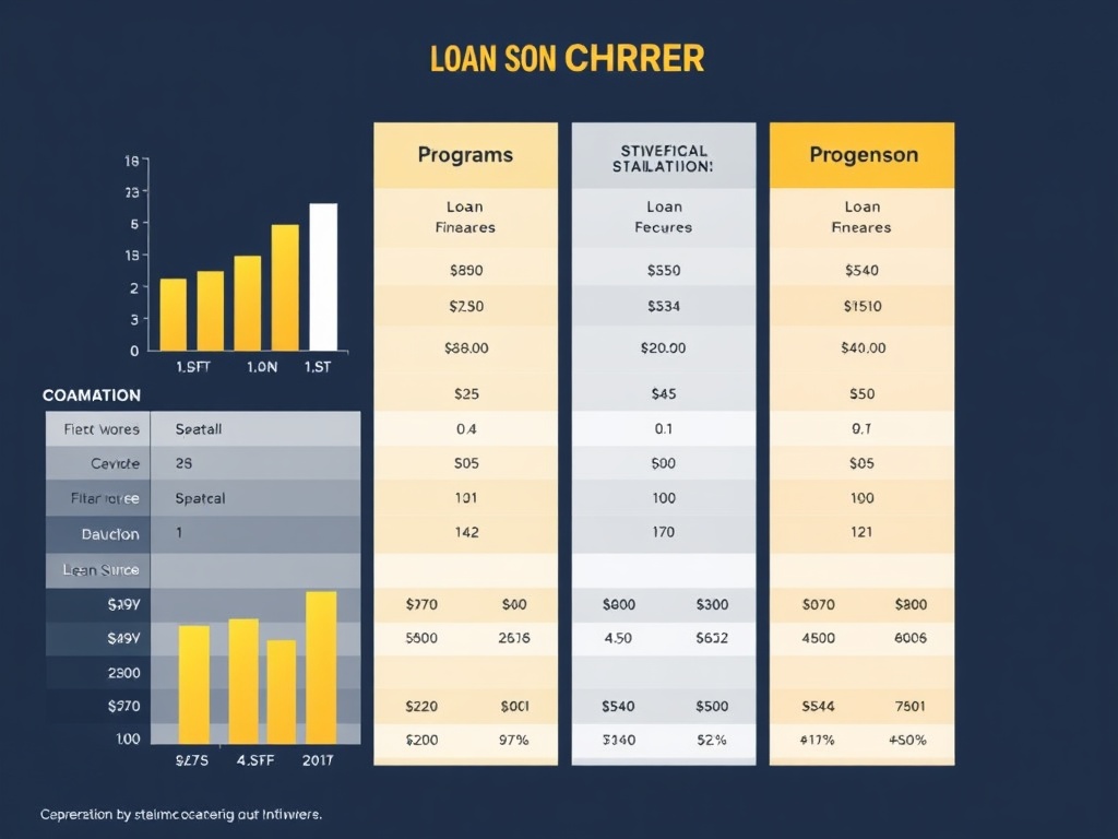 Financial comparison charts and analysis for loan program evaluation