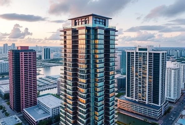 Modern luxury multifamily building in Miami Brickell