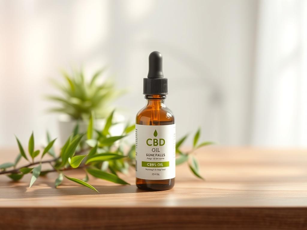 A peaceful and serene setting featuring a single bottle of