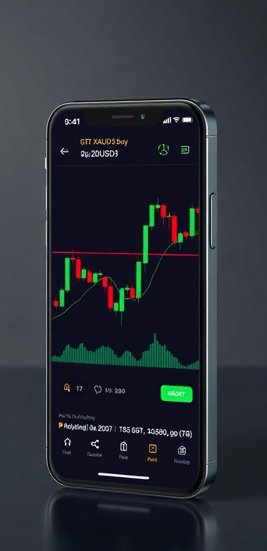 MetaTrader iPhone showing running trade