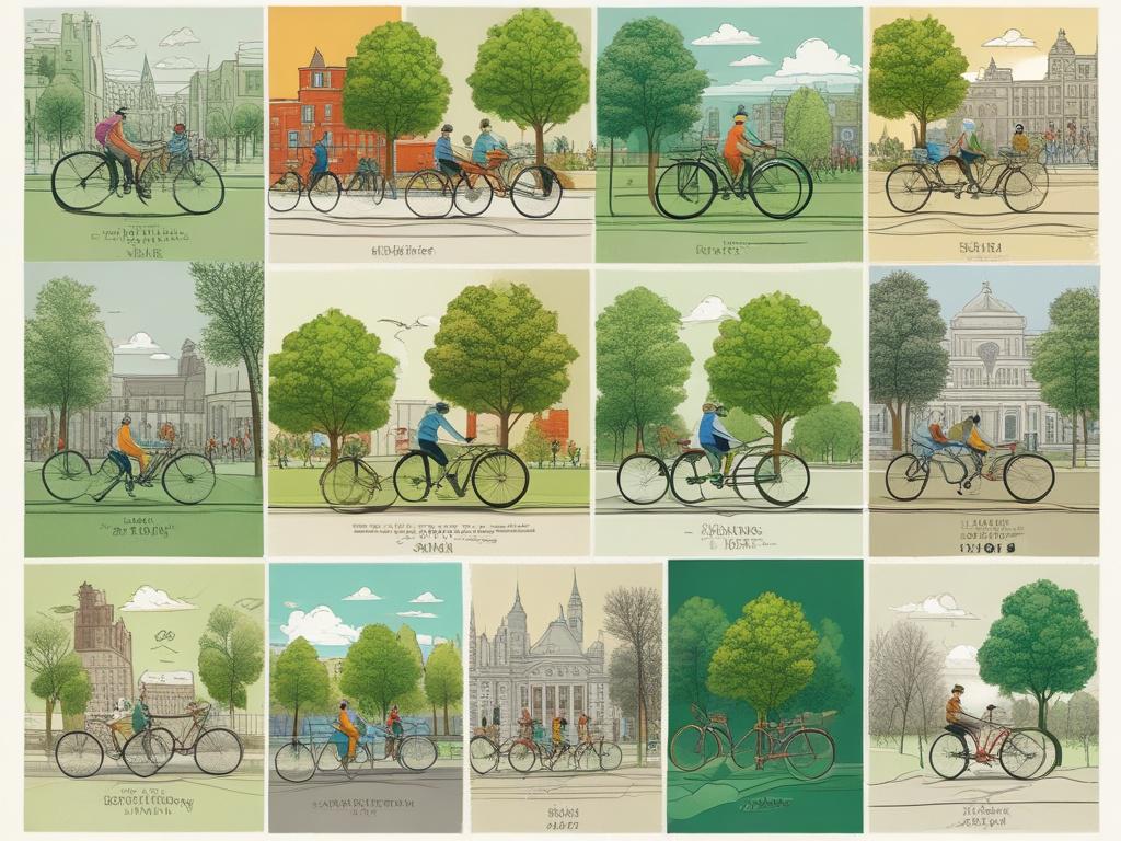 1. Biking  
2. Student life  
3. Filters  
4. Urban scenes  
5. University campus  
6. Green spaces  
7. Eco-friendly transportation  
8. Adventure  
9. Diversity  
10. Leisure  
11. Community  
12. Cityscape  
13. Freedom  
14. Lifestyle  
15. Cyclists  
16. Nature  
17. Vivid colors  
18. Joyful moments  
19. Social interaction  
20. Sustainability
