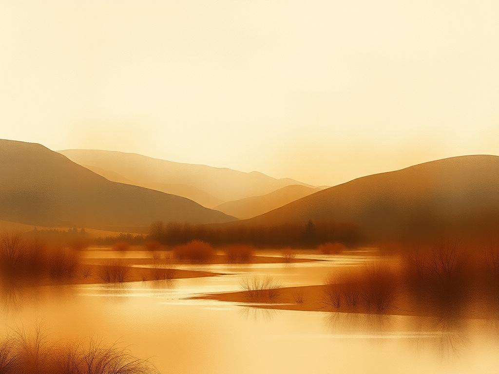 An abstract landscape depicting the cycles of nature, such as seasons changing, represented through subtle shifts in color and texture. The imagery should evoke a sense of time and natural progression, using earthy tones and soft gradients to create a harmonious and reflective atmosphere.