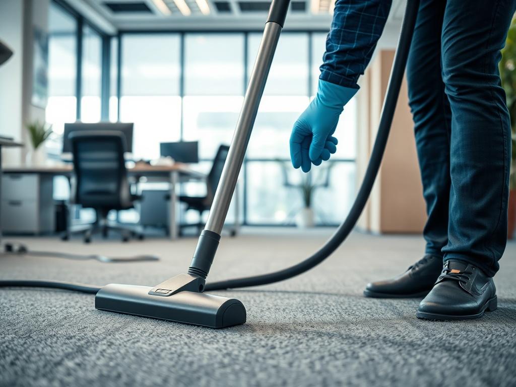 A close up shot of a professional cleaner in an