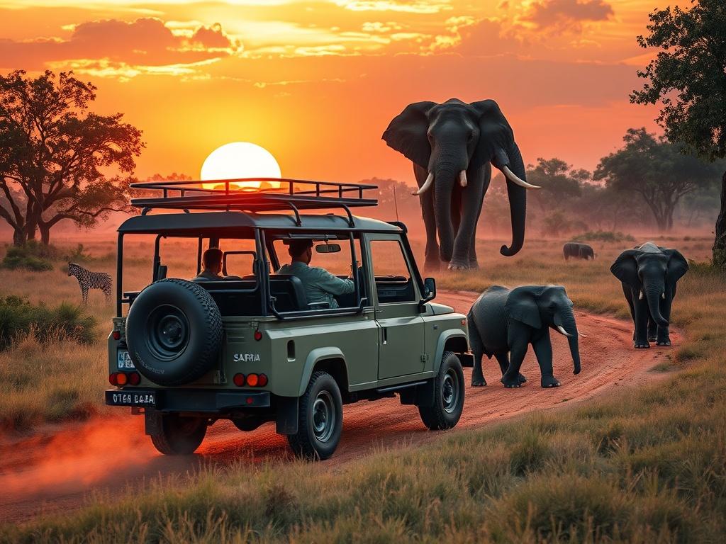 An action packed wildlife safari scene in Sri Lanka showcasing