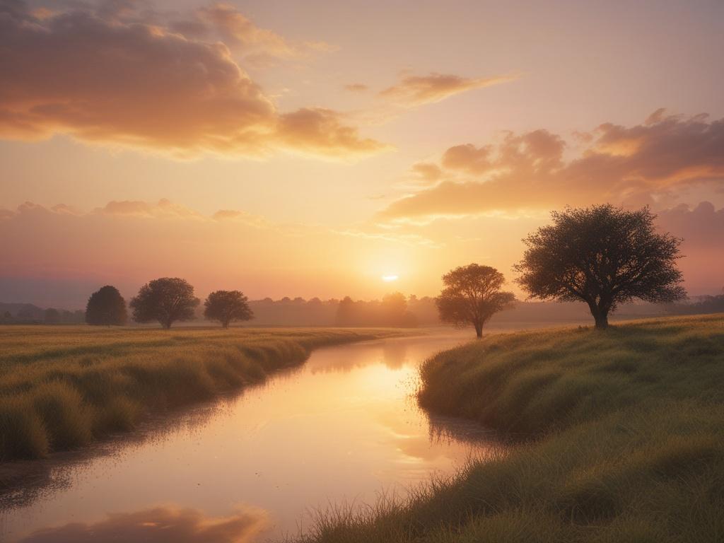 A panoramic view of a sunrise over a vast, open