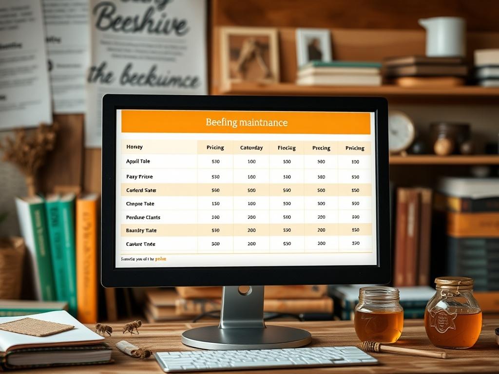 A close up shot of a pricing table displayed on
