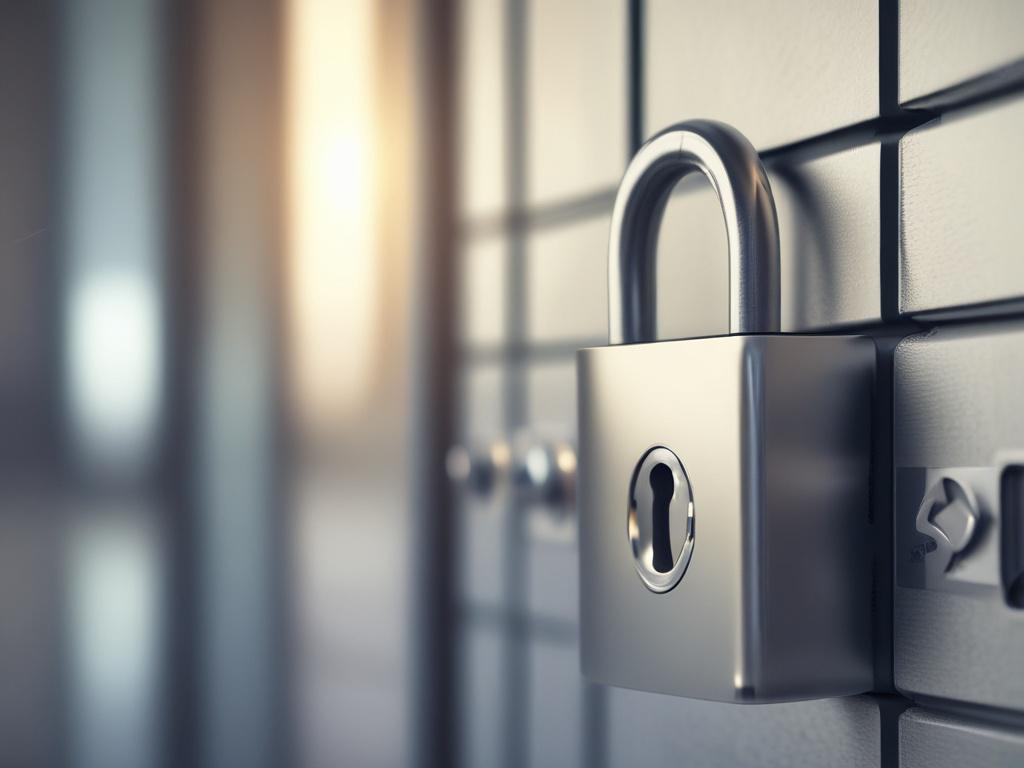 A realistic high resolution close up shot of a secure