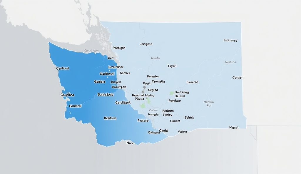 Map of Western Washington showing service coverage area including Seattle metro and surrounding counties