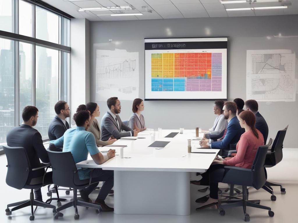 A strategic planning session in progress, featuring a diverse group