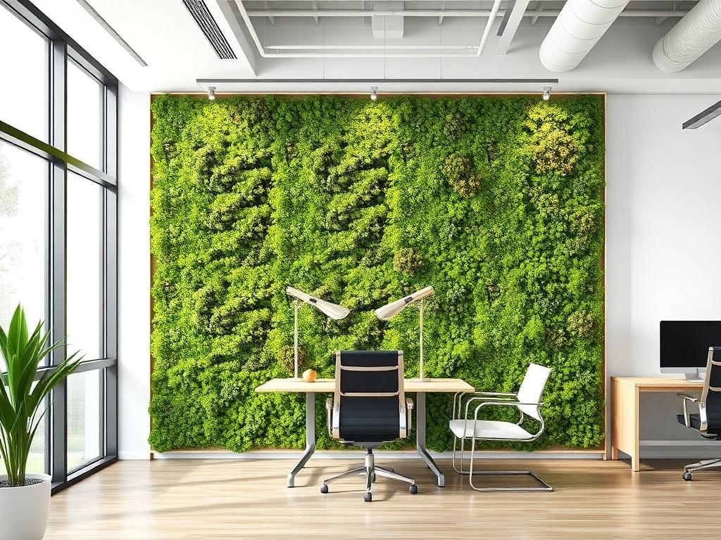 A realistic high resolution image of a custom moss wall