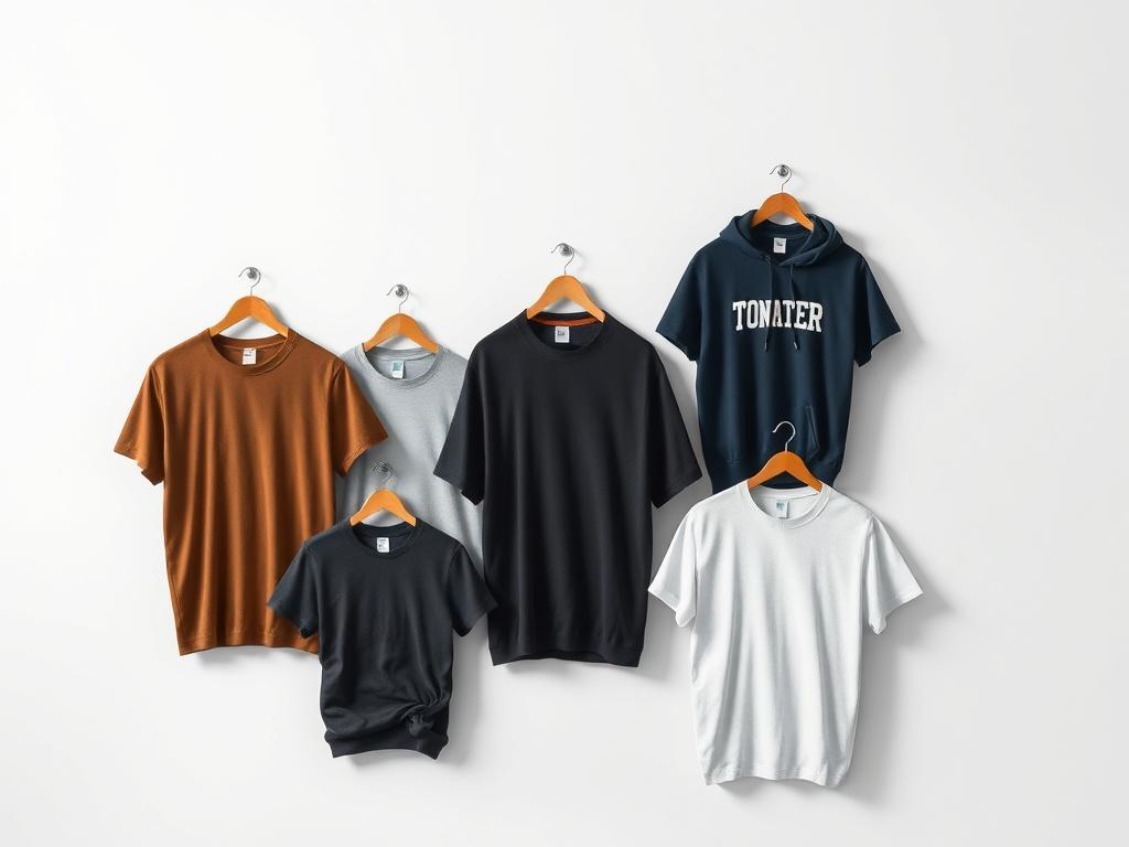 A high resolution of a variety of customized T shirts