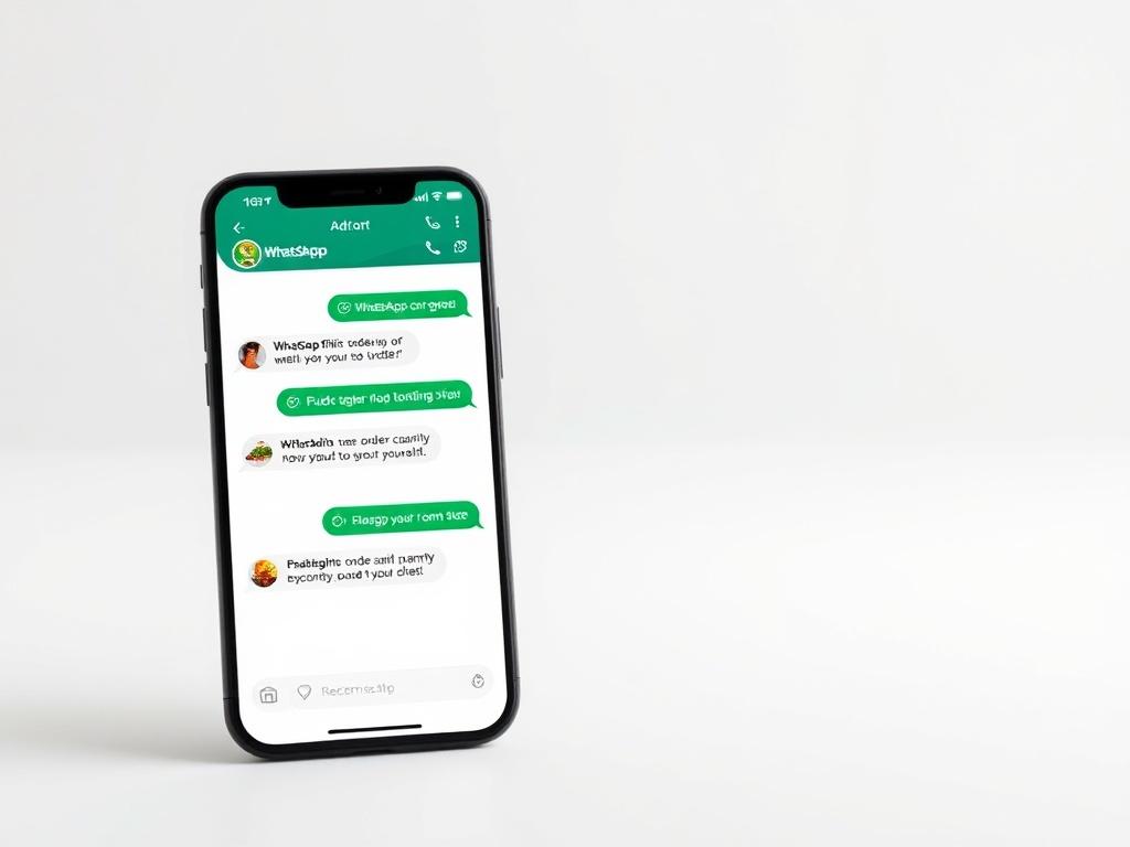A high resolution of a smartphone displaying a WhatsApp chat