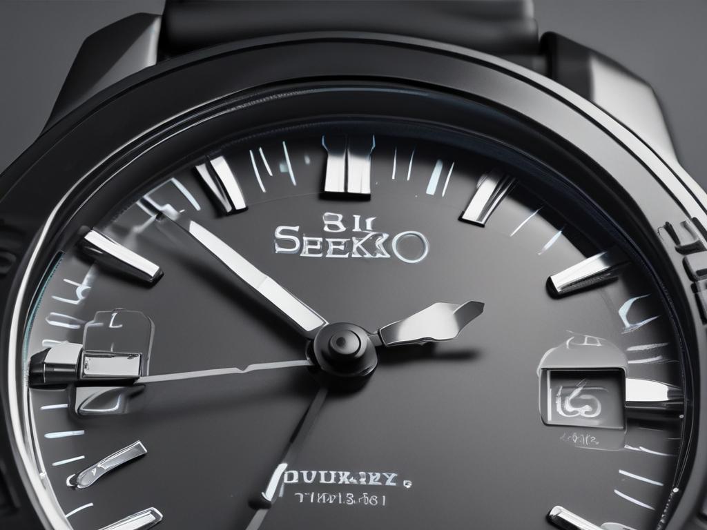 modern Seiko Diver's Watch, matte black dial, stainless steel, silicone