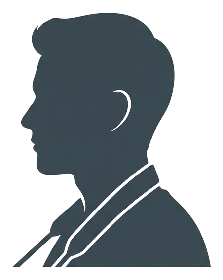 Silhouette portrait placeholder of the artist Aleks holding a camera