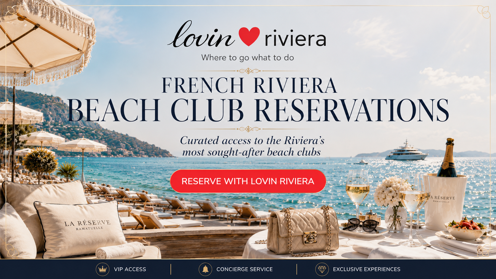 Luxury beach clubs on the French Riviera