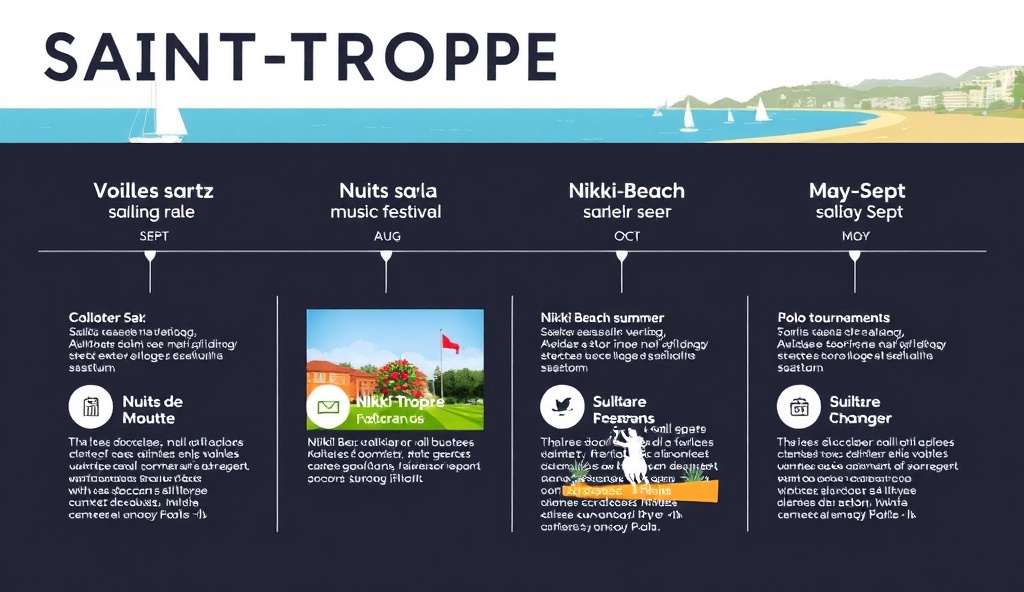 Saint-Tropez Events Calendar - Seasonal Timeline showing major events throughout the year
