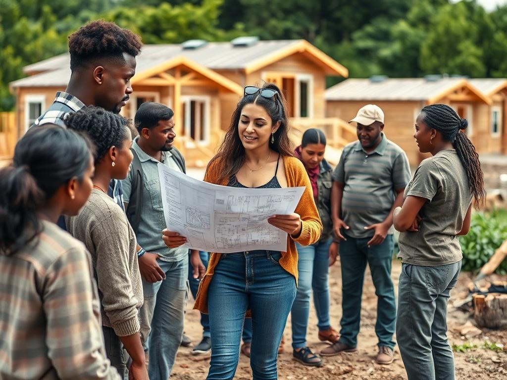 A realistic high resolution image of a diverse group of