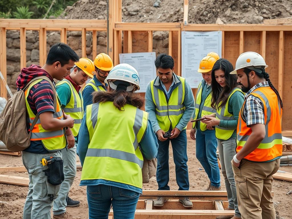 A group of diverse individuals participating in a hands on