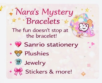 Customer unboxing mystery bracelets with joy