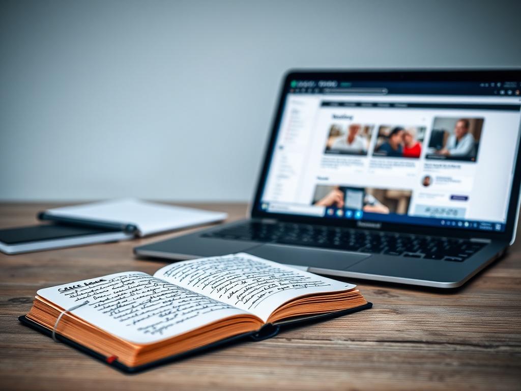 A close up shot of an open notebook filled with