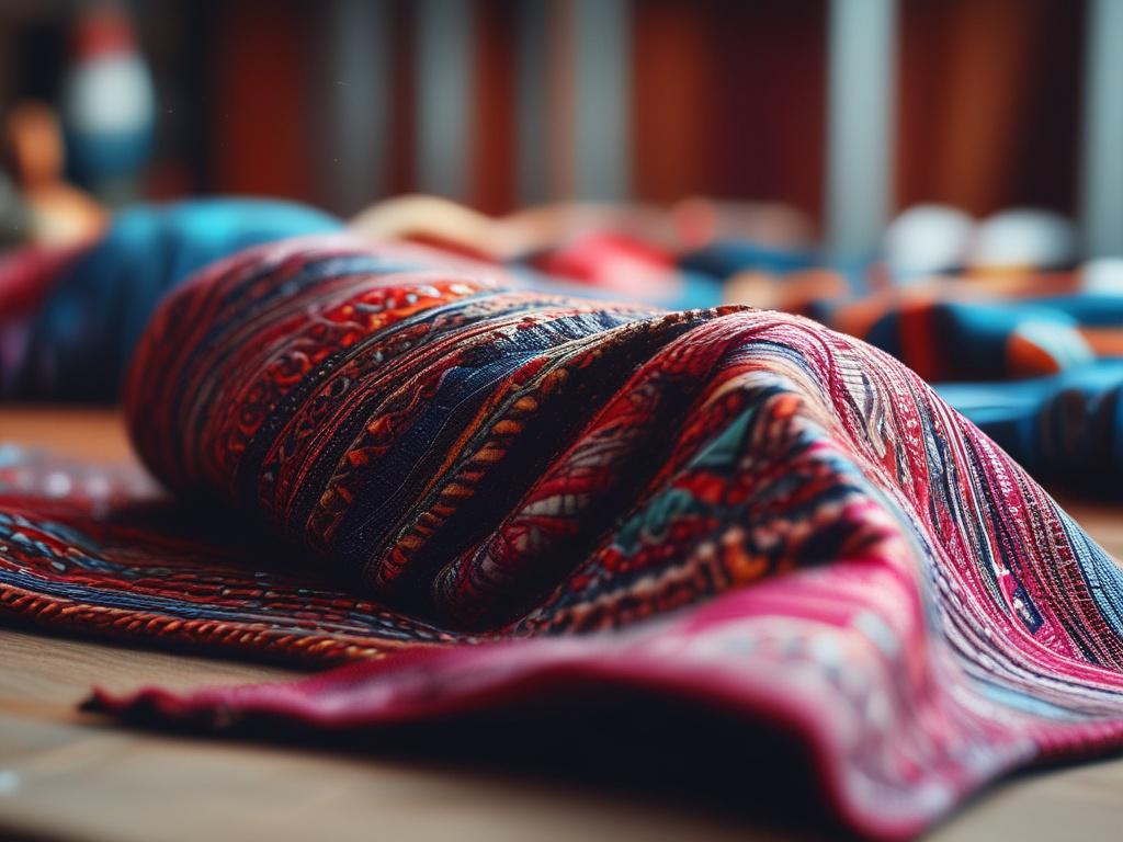 A hyper realistic close up shot of textile fabric showcasing