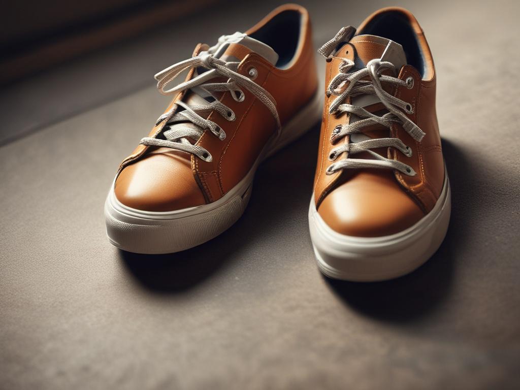 A close up shot of a pair of stylish casual