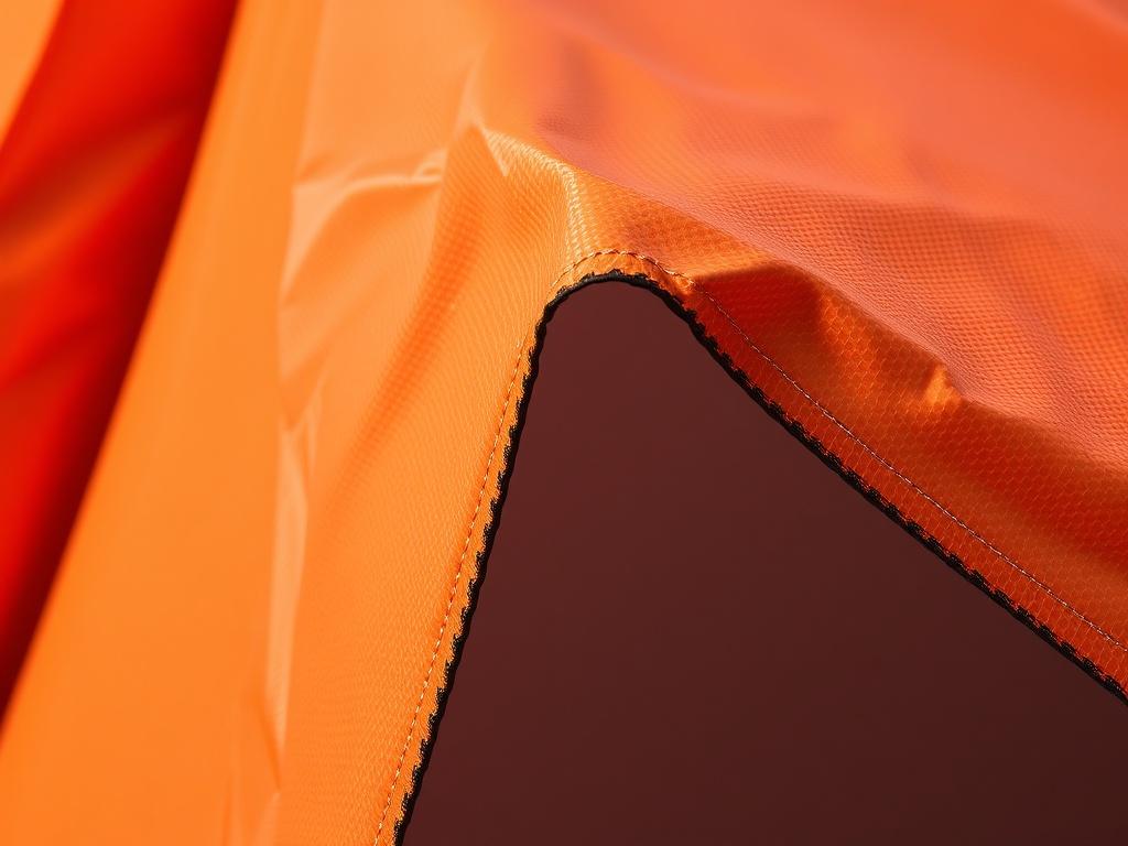 A close-up shot of a Colombian fire-retardant tarp designed for PVC tents, showcasing its texture and quality. The focus should be on the material's details, highlighting its durability and safety features. The background should be simple and clear, emphasizing the tarp as the main subject. The image should be rendered in high resolution with a hyper-realistic style, using natural lighting to reflect the true colors and characteristics of the tarp.