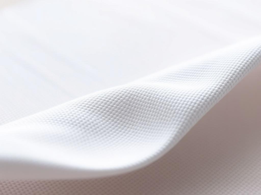 A close-up shot of Brazilian ventilated fabric, showcasing its unique texture and breathable quality. The fabric should be displayed against a simple, neutral background that highlights its features, with a focus on a single section of the material to emphasize detail. The lighting should be soft and natural to enhance the colors and textures of the fabric.