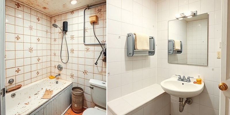 Before: Dirty grimy bathroom