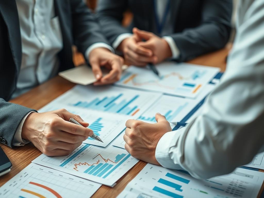 A close up shot of a professional advisor discussing investment