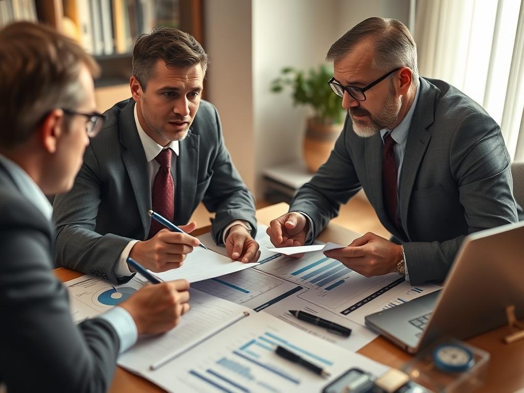 A financial consultant discussing investment strategies with a client over