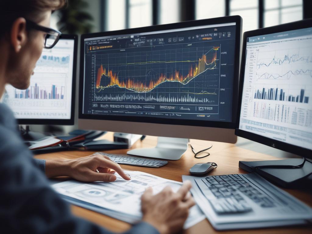 A close up shot of a digital marketing expert analyzing