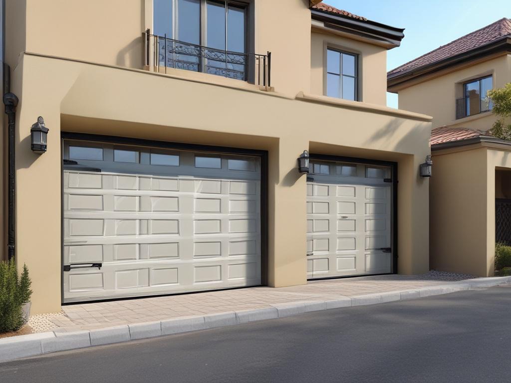 **AI Image Generation Prompt:**

Create a realistic high-resolution photo that embodies the essence of "Hiring the Best Contractor for Garage Door Services in Meadows Dubai." The composition should be simple and clear, featuring a single subject—a professional contractor focused on garage door installation. 

The contractor, a middle-aged man wearing a branded uniform, should be shown confidently examining a luxury garage door, showcasing expertise and attention to detail. His expression should convey profe