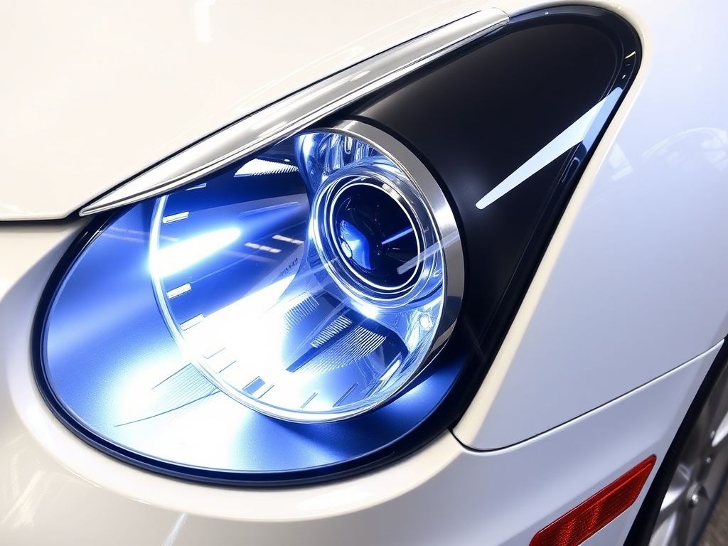 Professional headlight restoration showing clear, bright headlights