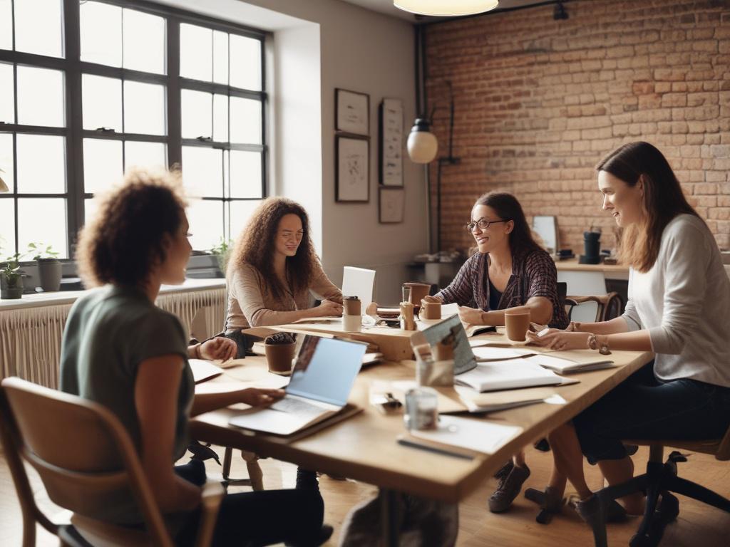 a diverse group of women in a training session, collaborating