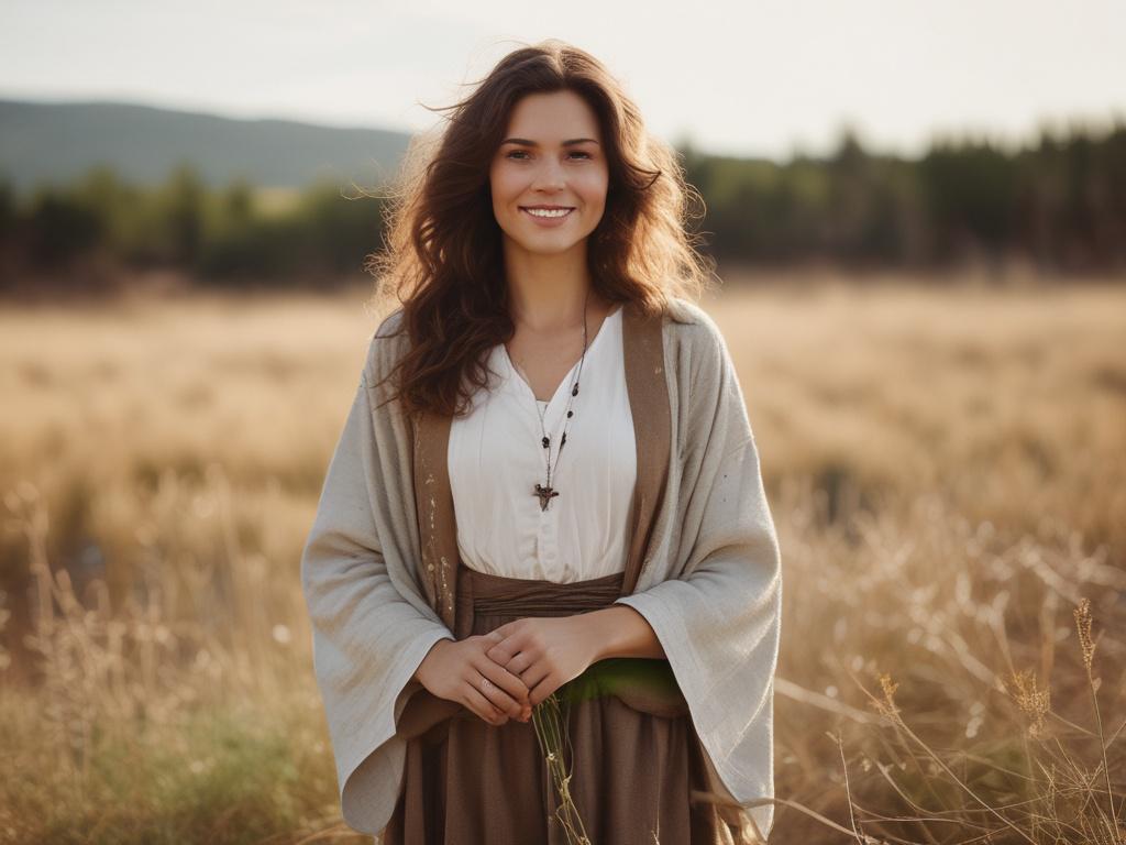 **Prompt for AI Image Generator:**

Create a realistic high-resolution photo that encapsulates the theme "Empowering Women Through Faith." The composition should feature a single woman as the focal point. She should be standing confidently in a serene outdoor setting, possibly a lush green garden or a peaceful forest glade, with soft, natural sunlight filtering through the leaves, casting a warm glow.

The woman should be of South Asian descent, symbolizing a diverse representation of empowerment. She is dr