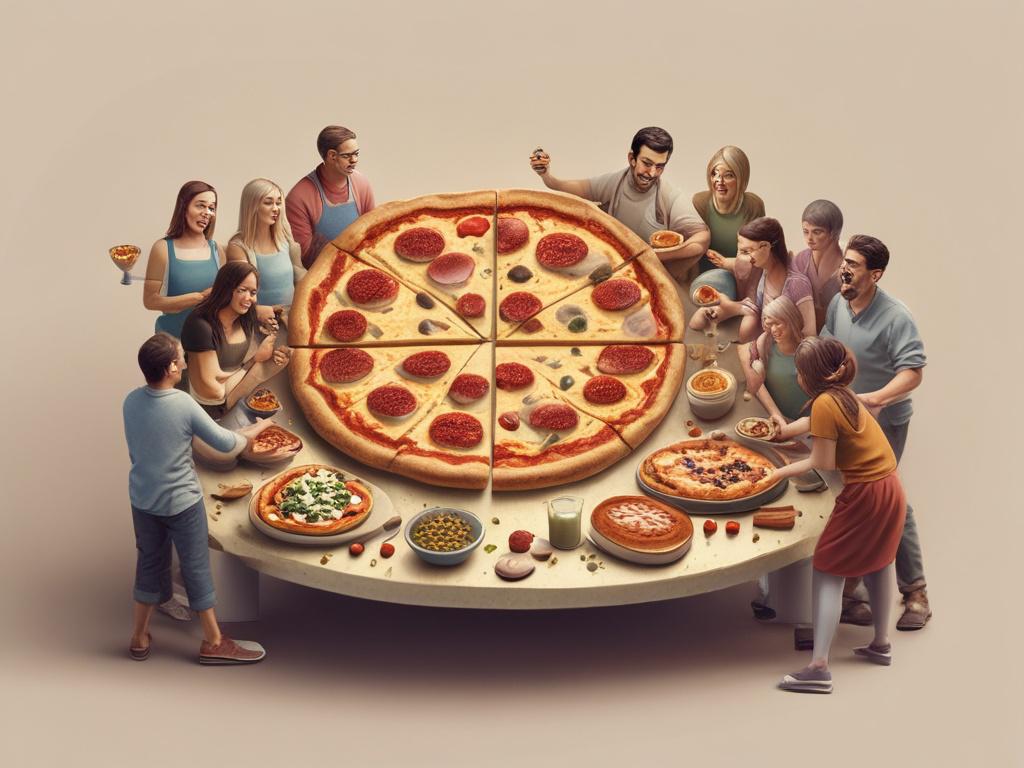 family pizza, sharing, large size