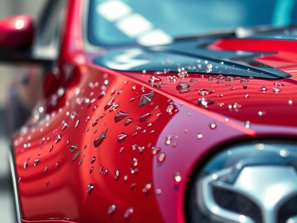 A close up shot of a shiny car exterior, showcasing