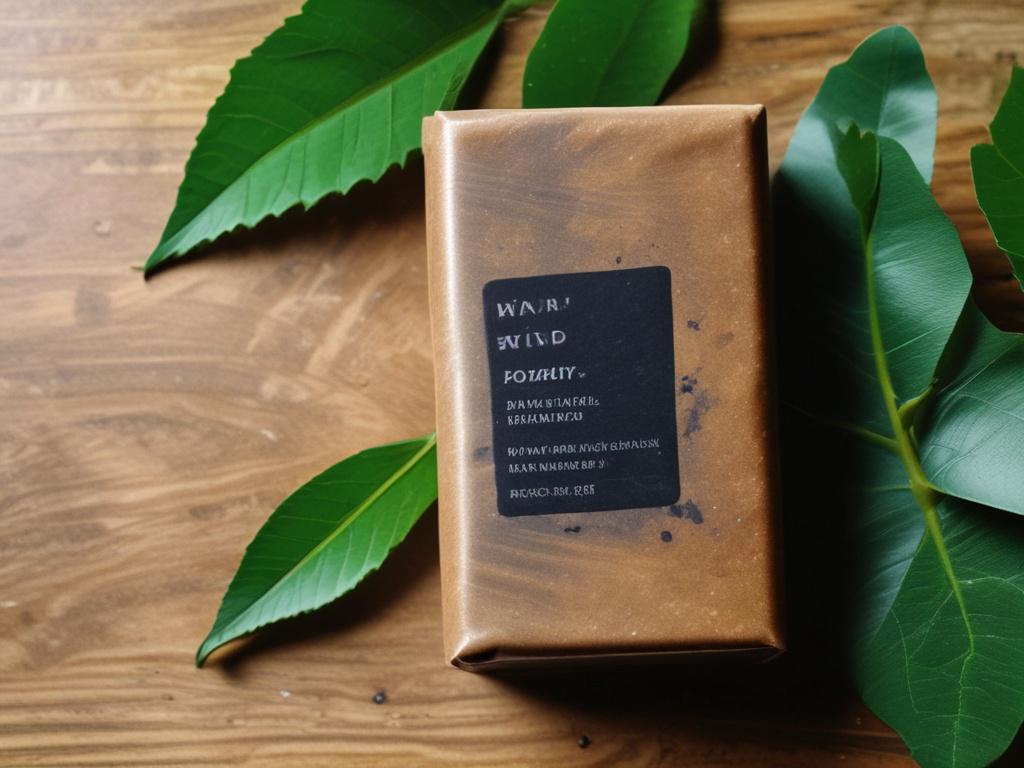 realistic high resolution of a bar of handcrafted natural black