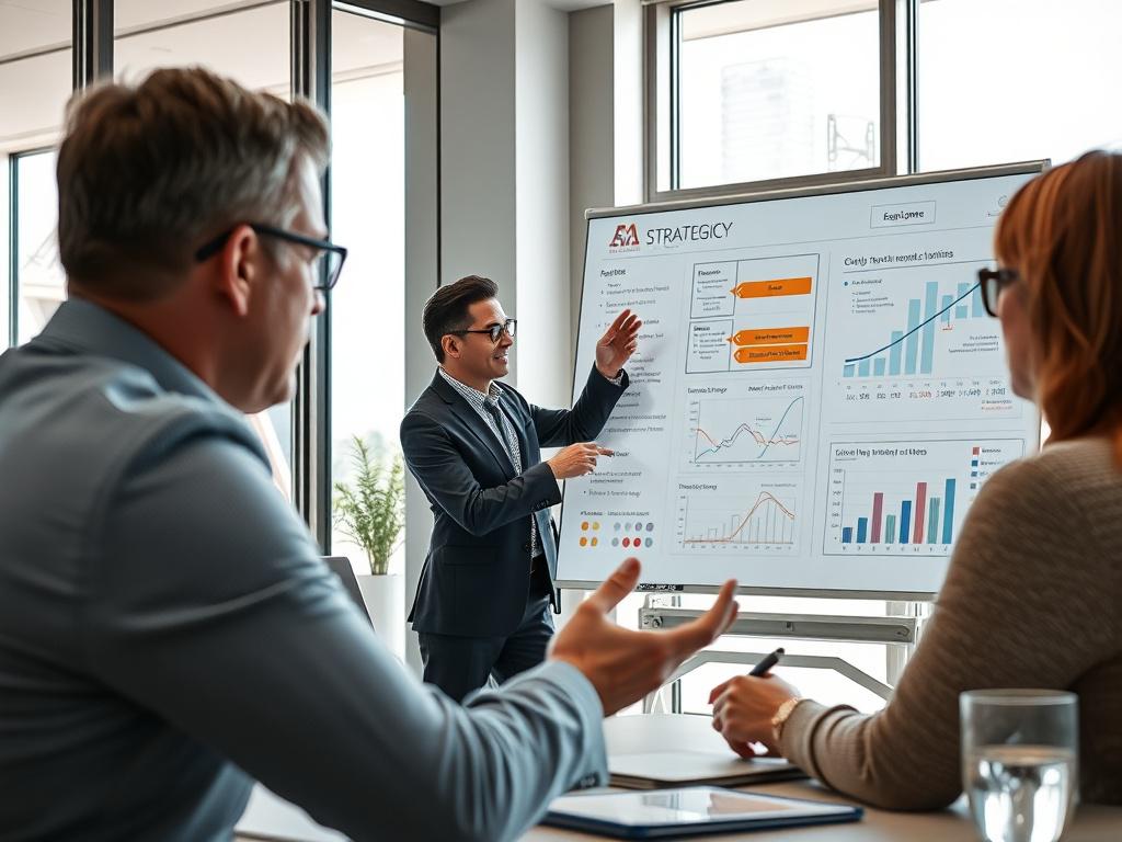 A close up of a business consultant engaged in a