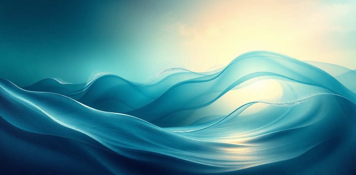 Healing illustration with waves and light