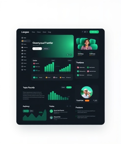 SaaS dashboard interface design with dark theme
