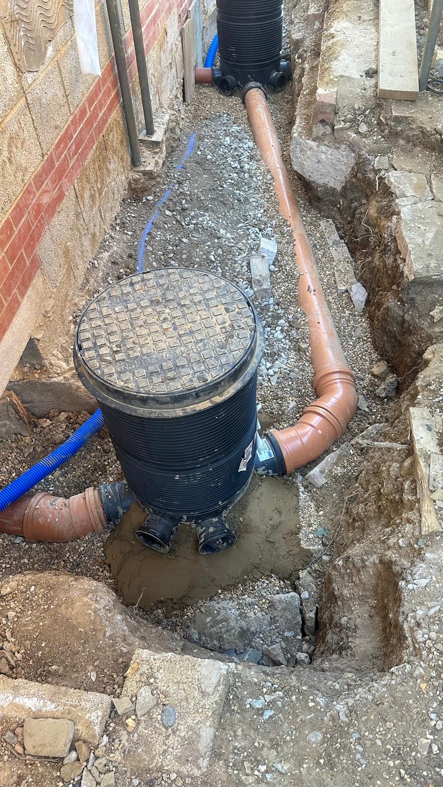 Drainage work before renovation