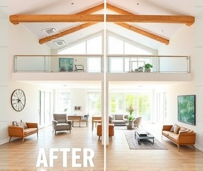 Open-plan living area renovation