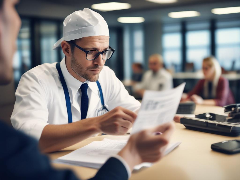 A hyper realistic close up of a professional consultant reviewing
