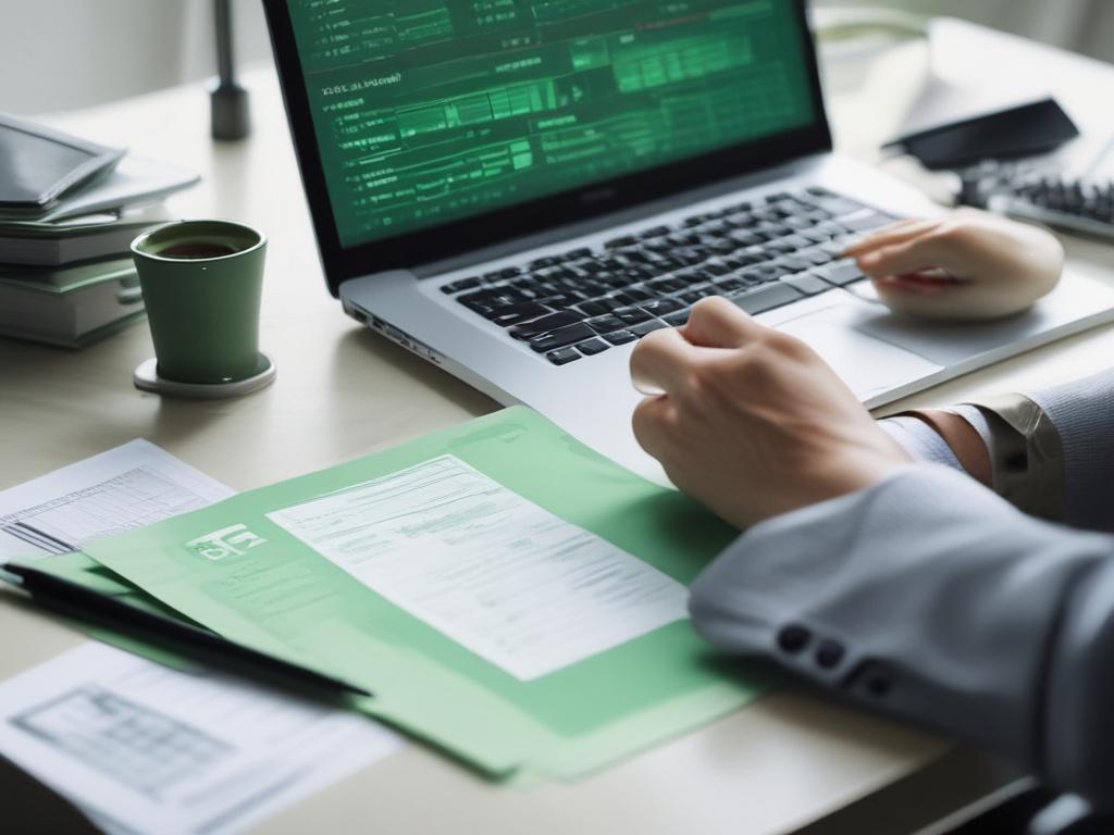 A hyper realistic close up of a professional accountant working