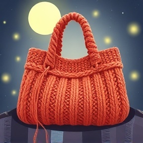 Handmade yarn handbag with beautiful textures