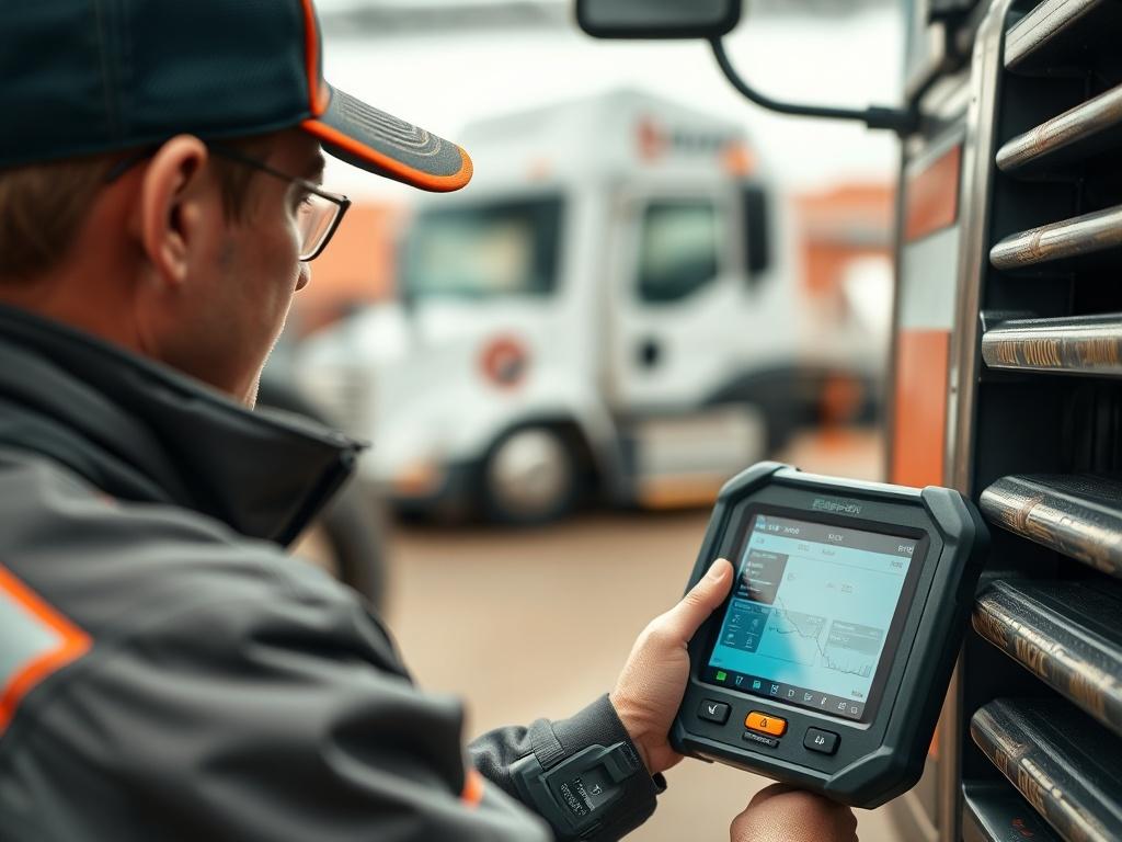A mechanic using a Snap on ZEUS scanner on a