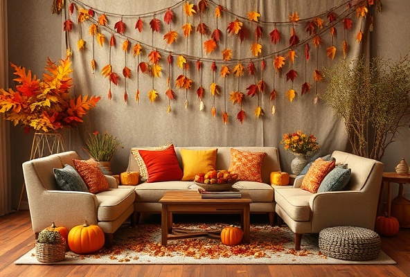 Seasonal theme photoshoot with autumn decorations